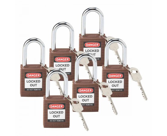 SFTY PADLOCK STEEL 38MM SHA BROWN 6/PAC Güvenlik Asma Kilitleri — Standart SFTY PADLOCK STEEL 38MM SHA BROWN 6/PAC Güvenlik Asma Kilitleri — Standart
