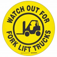 B534FS 17" BK/YL WATCH OUT FOR FORKLIFT ToughStripe — Hazır Baskılı Zemin İşaretleri