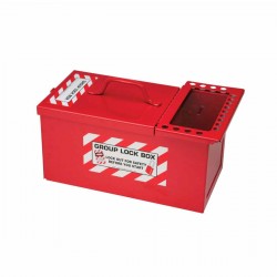 METAL STORAGE LOCK BOX,SMALL,RED Birleşik Kilit Deposu / Grup Kilit Kutusu