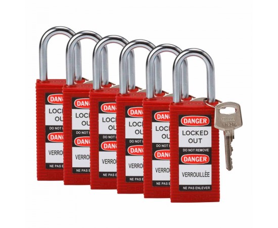 LONG BODY SFTY LOCK, 1.5" KD RED 6/PK Güvenlik Asma Kilitleri — Uzun Gövde LONG BODY SFTY LOCK, 1.5" KD RED 6/PK Güvenlik Asma Kilitleri — Uzun Gövde