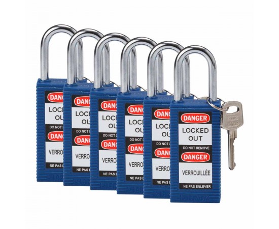 LONG BODY SFTY LOCK, 1.5" KD BLUE 6/PK Güvenlik Asma Kilitleri — Uzun Gövde LONG BODY SFTY LOCK, 1.5" KD BLUE 6/PK Güvenlik Asma Kilitleri — Uzun Gövde