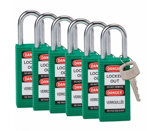 LONG BODY SFTY LOCK, 1.5" KD GREEN 6/PK Güvenlik Asma Kilitleri — Uzun Gövde LONG BODY SFTY LOCK, 1.5" KD GREEN 6/PK Güvenlik Asma Kilitleri — Uzun Gövde