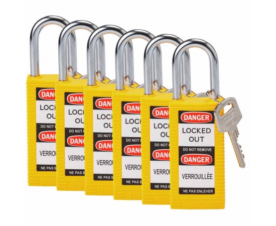 LONG BODY SFTY LOCK, 1.5" KD YELLOW 6/PK Güvenlik Asma Kilitleri — Uzun Gövde LONG BODY SFTY LOCK, 1.5" KD YELLOW 6/PK Güvenlik Asma Kilitleri — Uzun Gövde