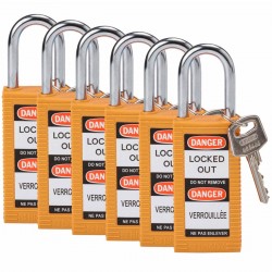 LONG BODY SFTY LOCK, 1.5" KD ORANGE 6/PK Güvenlik Asma Kilitleri — Uzun Gövde