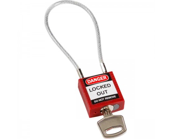 Compact Cable Padlock Red 20cm KD Güvenlik Asma Kilitleri — Kompakt Kablo Compact Cable Padlock Red 20cm KD Güvenlik Asma Kilitleri — Kompakt Kablo