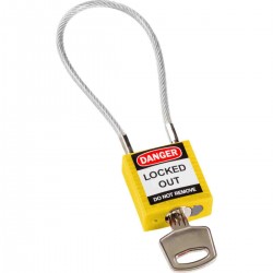 Compact Cable Padlock Yellow 20cm KD Güvenlik Asma Kilitleri — Kompakt Kablo