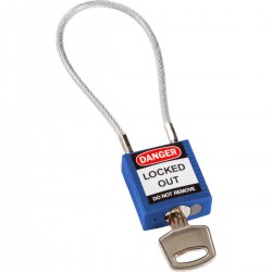 Compact Cable Padlock Blue 20cm KD Güvenlik Asma Kilitleri — Kompakt Kablo
