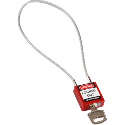 Compact Cable Padlock Red 40cm KD Güvenlik Asma Kilitleri — Kompakt Kablo