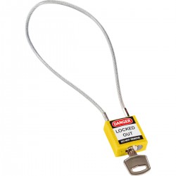 Compact Cable Padlock Yellow 40cm KD Güvenlik Asma Kilitleri — Kompakt Kablo