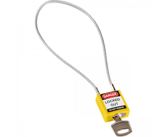 Compact Cable Padlock Yellow 40cm KD Güvenlik Asma Kilitleri — Kompakt Kablo Compact Cable Padlock Yellow 40cm KD Güvenlik Asma Kilitleri — Kompakt Kablo