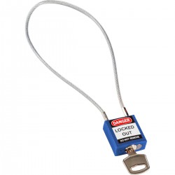 Compact Cable Padlock Blue 40cm KD Güvenlik Asma Kilitleri — Kompakt Kablo