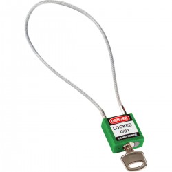 Compact Cable Padlock Green 40cm KD Güvenlik Asma Kilitleri — Kompakt Kablo