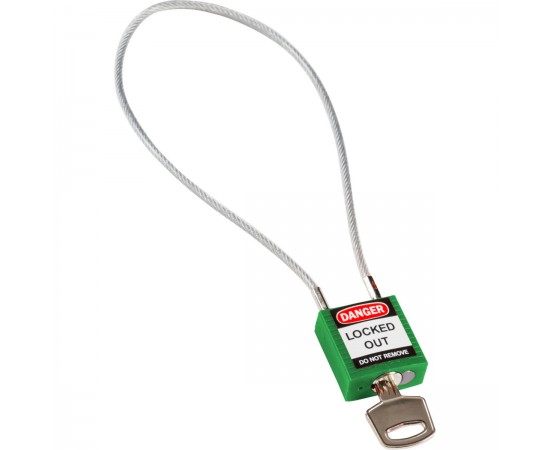 Compact Cable Padlock Green 40cm KD Güvenlik Asma Kilitleri — Kompakt Kablo Compact Cable Padlock Green 40cm KD Güvenlik Asma Kilitleri — Kompakt Kablo