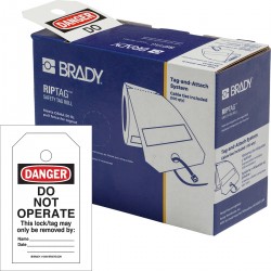 B851,2SIDE,NOT HASHED,DO NOT OPER,250/RL RipTag Danger Do Not Operate Yapışkansız Güvenlik Etiketleri Rulosu