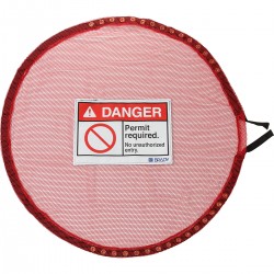 Lock Red Mesh Cover, Permit Req - Large Kilitli Kırmızı File Kapak, İzin Gerekli — L