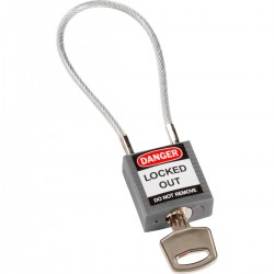 Compact Cable Padlock Grey 20cm KD Güvenlik Asma Kilitleri — Kompakt Kablo