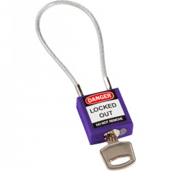 Compact Cable Padlock Purple 20cm KD Güvenlik Asma Kilitleri — Kompakt Kablo