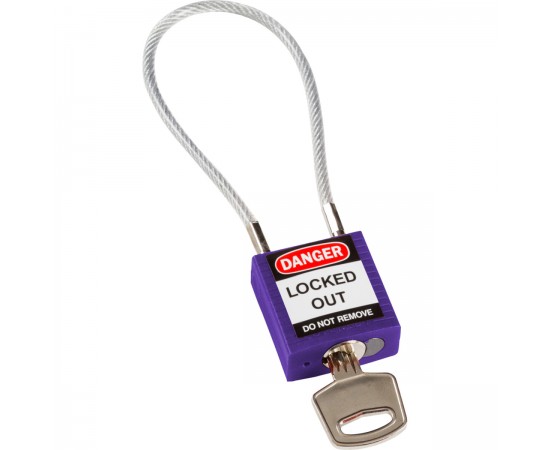 Compact Cable Padlock Purple 20cm KD Güvenlik Asma Kilitleri — Kompakt Kablo Compact Cable Padlock Purple 20cm KD Güvenlik Asma Kilitleri — Kompakt Kablo