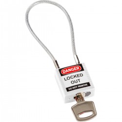 Compact Cable Padlock White 20cm KD Güvenlik Asma Kilitleri — Kompakt Kablo