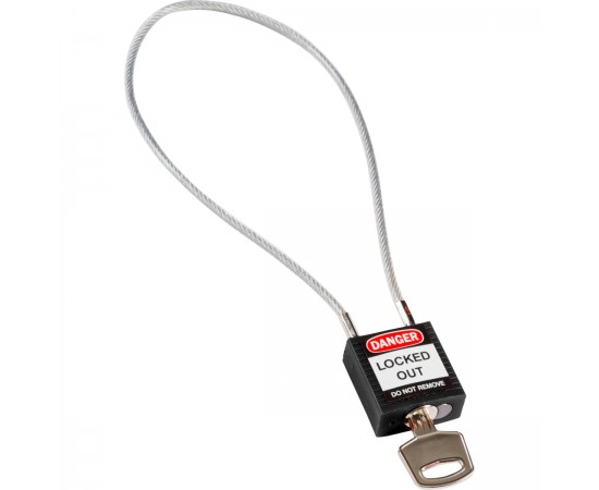 Compact Cable Padlock Black 40cm KD Güvenlik Asma Kilitleri — Kompakt Kablo Compact Cable Padlock Black 40cm KD Güvenlik Asma Kilitleri — Kompakt Kablo