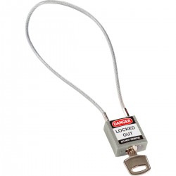 Compact Cable Padlock Grey 40cm KD Güvenlik Asma Kilitleri — Kompakt Kablo