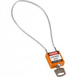 Compact Cable Padlock Orange 40cm KD Güvenlik Asma Kilitleri — Kompakt Kablo