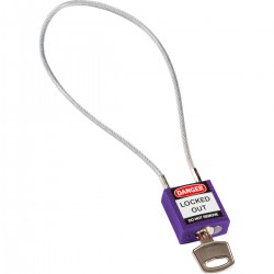 Compact Cable Padlock Purple 40cm KD Güvenlik Asma Kilitleri — Kompakt Kablo