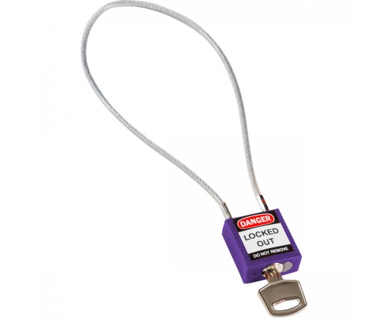 Compact Cable Padlock Purple 40cm KD Güvenlik Asma Kilitleri — Kompakt Kablo Compact Cable Padlock Purple 40cm KD Güvenlik Asma Kilitleri — Kompakt Kablo