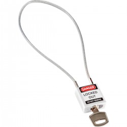 Compact Cable Padlock White 40cm KD Güvenlik Asma Kilitleri — Kompakt Kablo