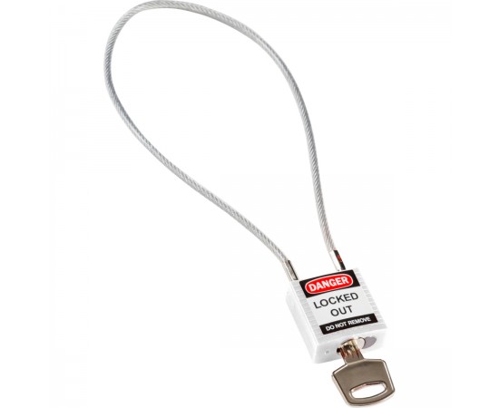 Compact Cable Padlock White 40cm KD Güvenlik Asma Kilitleri — Kompakt Kablo Compact Cable Padlock White 40cm KD Güvenlik Asma Kilitleri — Kompakt Kablo