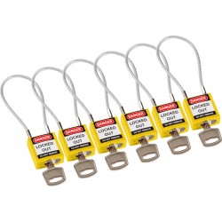 Compact Cable Padlock Yellow 20cm KD/6PK Güvenlik Asma Kilitleri — Kompakt Kablo