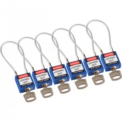 Compact Cable Padlock Blue 20cm KD/6PK Güvenlik Asma Kilitleri — Kompakt Kablo