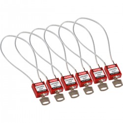 Compact Cable Padlock Red 40cm KD/6PK Güvenlik Asma Kilitleri — Kompakt Kablo