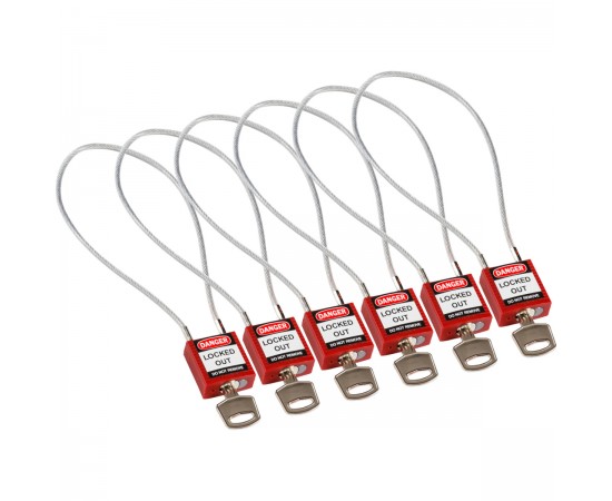 Compact Cable Padlock Red 40cm KD/6PK Güvenlik Asma Kilitleri — Kompakt Kablo Compact Cable Padlock Red 40cm KD/6PK Güvenlik Asma Kilitleri — Kompakt Kablo