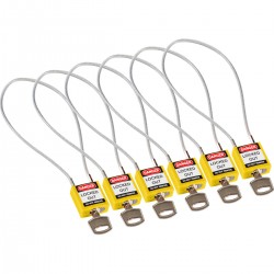 Compact Cable Padlock Yellow 40cm KD/6PK Güvenlik Asma Kilitleri — Kompakt Kablo