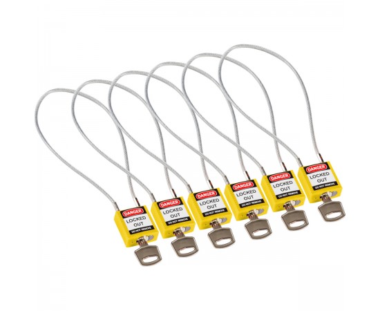 Compact Cable Padlock Yellow 40cm KD/6PK Güvenlik Asma Kilitleri — Kompakt Kablo Compact Cable Padlock Yellow 40cm KD/6PK Güvenlik Asma Kilitleri — Kompakt Kablo