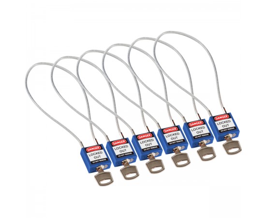 Compact Cable Padlock Blue 40cm KD/6PK Güvenlik Asma Kilitleri — Kompakt Kablo Compact Cable Padlock Blue 40cm KD/6PK Güvenlik Asma Kilitleri — Kompakt Kablo