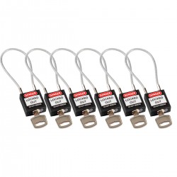 Compact Cable Padlock Black 20cm  KD/6PK Güvenlik Asma Kilitleri — Kompakt Kablo