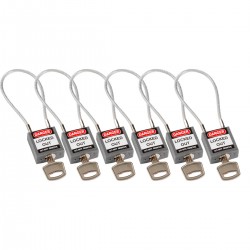 Compact Cable Padlock Grey 20cm  KD/6PK Güvenlik Asma Kilitleri — Kompakt Kablo