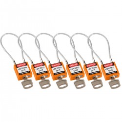 COMPACT CABLE PADLOCK ORANGE 20CM KD/6PK Güvenlik Asma Kilitleri — Kompakt Kablo