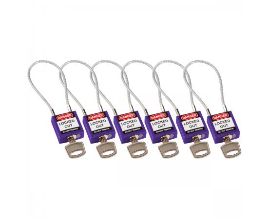 COMPACT CABLE PADLOCK PURPLE 20CM KD/6PK Güvenlik Asma Kilitleri — Kompakt Kablo COMPACT CABLE PADLOCK PURPLE 20CM KD/6PK Güvenlik Asma Kilitleri — Kompakt Kablo