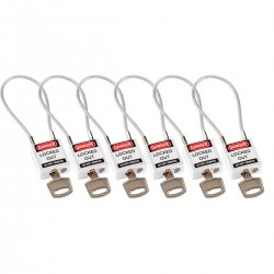 Compact Cable Padlock White 20cm  KD/6PK Güvenlik Asma Kilitleri — Kompakt Kablo
