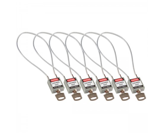Compact Cable Padlock Grey 40cm KD/6PK Güvenlik Asma Kilitleri — Kompakt Kablo Compact Cable Padlock Grey 40cm KD/6PK Güvenlik Asma Kilitleri — Kompakt Kablo