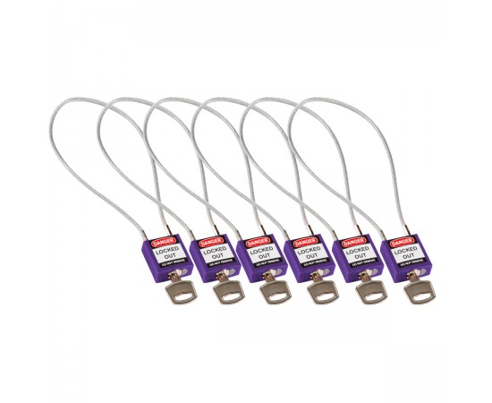 COMPACT CABLE PADLOCK PURPLE 40CM KD/6PK Güvenlik Asma Kilitleri — Kompakt Kablo COMPACT CABLE PADLOCK PURPLE 40CM KD/6PK Güvenlik Asma Kilitleri — Kompakt Kablo