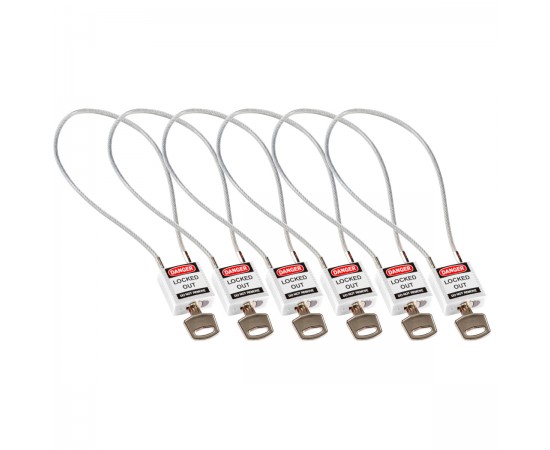 Compact Cable Padlock White 40cm KD/6PK Güvenlik Asma Kilitleri — Kompakt Kablo Compact Cable Padlock White 40cm KD/6PK Güvenlik Asma Kilitleri — Kompakt Kablo