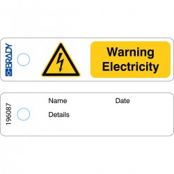 Loto Mini Tag Warning Electricity English Mini Etiket — Uyarı Elektrik — EN