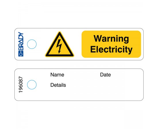Loto Mini Tag Warning Electricity English Mini Etiket — Uyarı Elektrik — EN