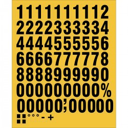 MAGNETIC NUMBERS YELLOW 39/43MM Bir yaprakta Mıknatıslı Sayılar