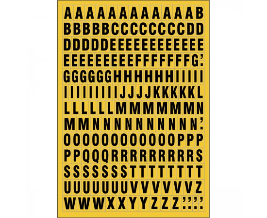 MAGNETIC LETTERS YELLOW 18/23MM Bir yaprakta Mıknatıslı Harfler MAGNETIC LETTERS YELLOW 18/23MM Bir yaprakta Mıknatıslı Harfler