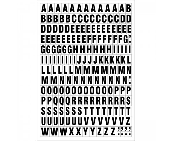 MAGNETIC LETTERS WHITE 18/23MM Bir yaprakta Mıknatıslı Harfler MAGNETIC LETTERS WHITE 18/23MM Bir yaprakta Mıknatıslı Harfler